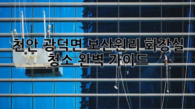 천안 광덕면 보산원리 화장실 청소 완벽 가이드