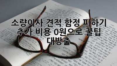 📦 소량이사 견적 함정 피하기! 추가 비용 0원으로 꿀팁 대방출 🍯